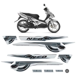 Kit Adesivos Para Yamaha Neo 115 2010 Moto Prata + Emblema