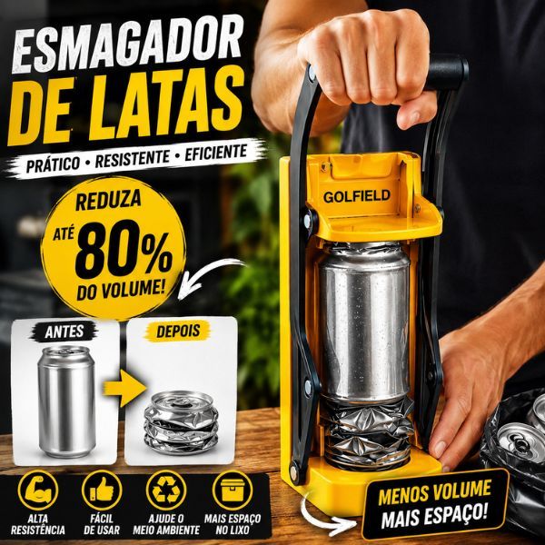 Amassador De Latinhas Latas Latão Cerveja Com Abridor De Garrafas