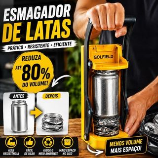 Amassador De Latinhas Latas Latão Cerveja Com Abridor De Garrafas