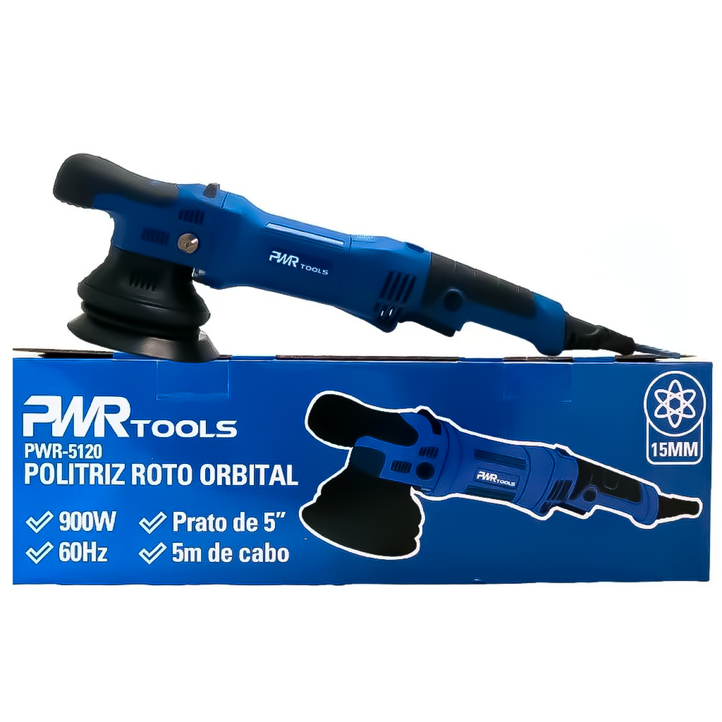 Politriz Roto Orbital 220V 5Pol 900w Pwr Tools 5120 Cor Azul