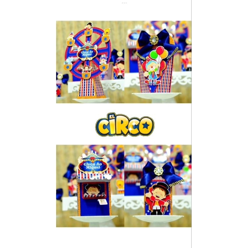 Kit festa infantil PEGUE E MONTE - Tema Circo - Aniversário infantil - Lembrancinha personalizada.