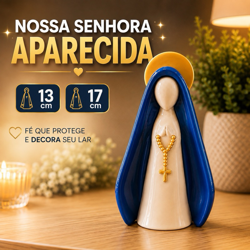 Nossa Senhora Aparecida 13cm ou 17cm | Imagem Católica Decorativa | Altar, Casa e Presente.