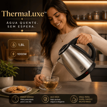 Chaleira Eletrica Inox 18 Litros 1500 Watts Rapida Aquecimento Moderna 220V