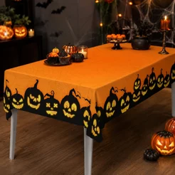 Toalha De Mesa Halloween 1,50x2,10m Decoração Festa Dia das Bruxas Sublimado Em Tecido