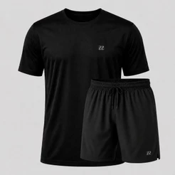 Kit Bermuda + Camiseta masculina dry fit academia treino praia corrida Luzzoo