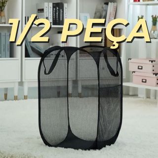 Cesto De Roupa Tecido Grande 40x40x70cm Organizador Dobrável Multiuso Para Brinquedos Quarto