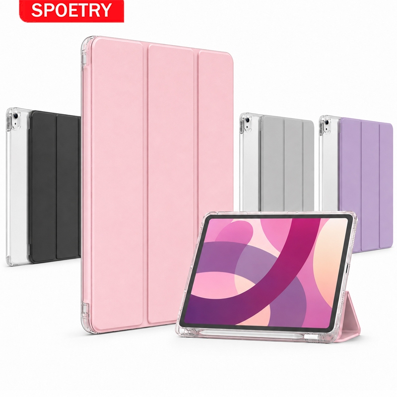 Capa de Proteção para tablets iPad/Air Design Transparente Resistente a Quedas e Suporte Tri-Fold Dobrável