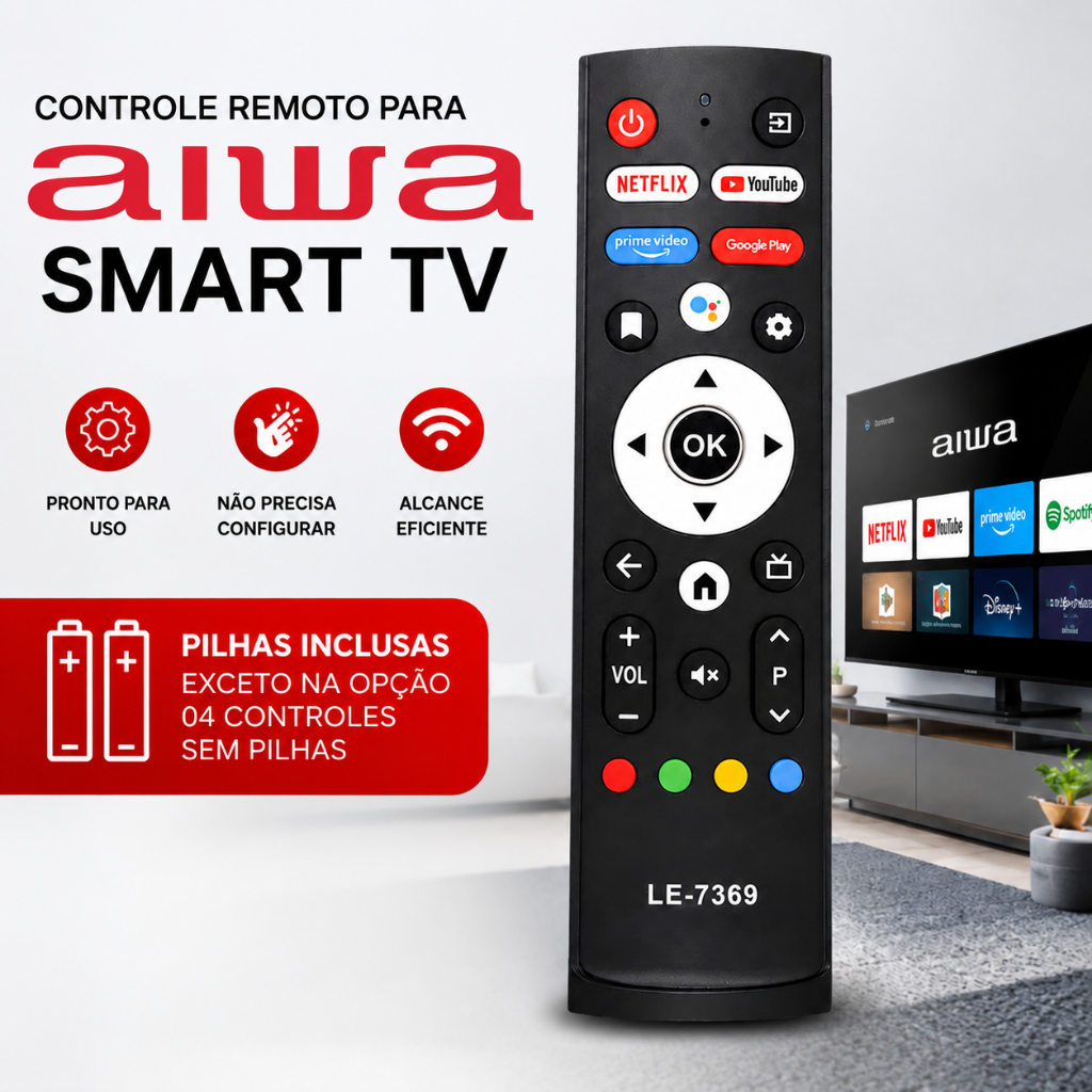 Controle Remoto para Tv AIWA Smart
