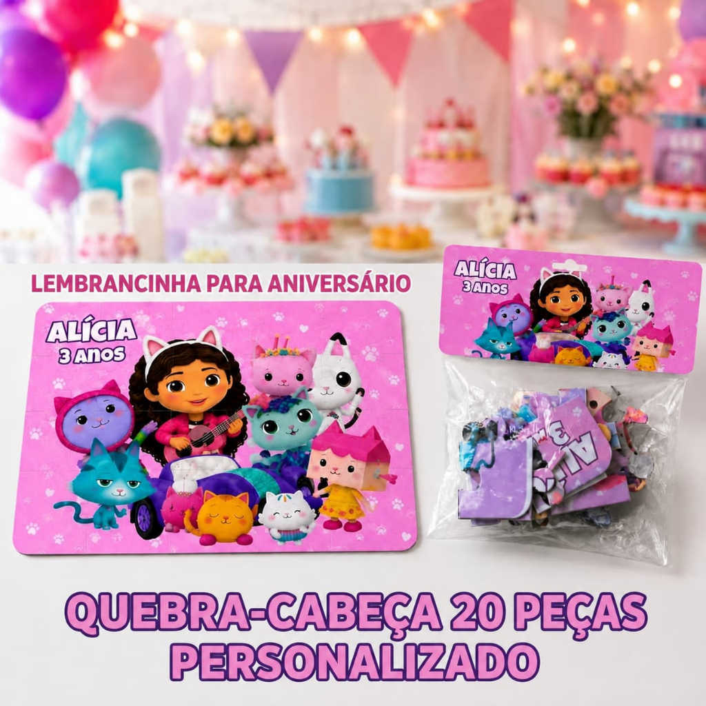 Lembrancinha Quebra-Cabeça Infantil Personalizado Aniversário | Brinde Festa Infantil Todos os Temas