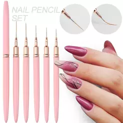 5 Pincéis 7/9/11/15/25mm De Arte De Unhas UV Para Pintura Em Gel Pincel Manicure