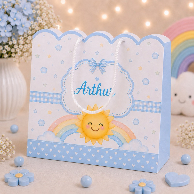 Sacolinha Personalizada 365 Sorrisos Aniversário | Mesversario | Lembrancinha