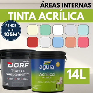 Tinta Acrílica Premium  Águia 14L Acabamento Fosco branco e cores