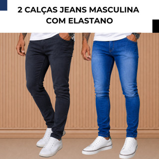 Kit 2 Calça Masculina Jeans Slim Skinny Lycra Jeans Masculino Moda Masculina 2026 Tendência
