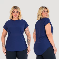 Blusa Plus Size Feminina Tapa Bumbum Dry Fit Malha Leve Respirável Academia Fitness Corrida