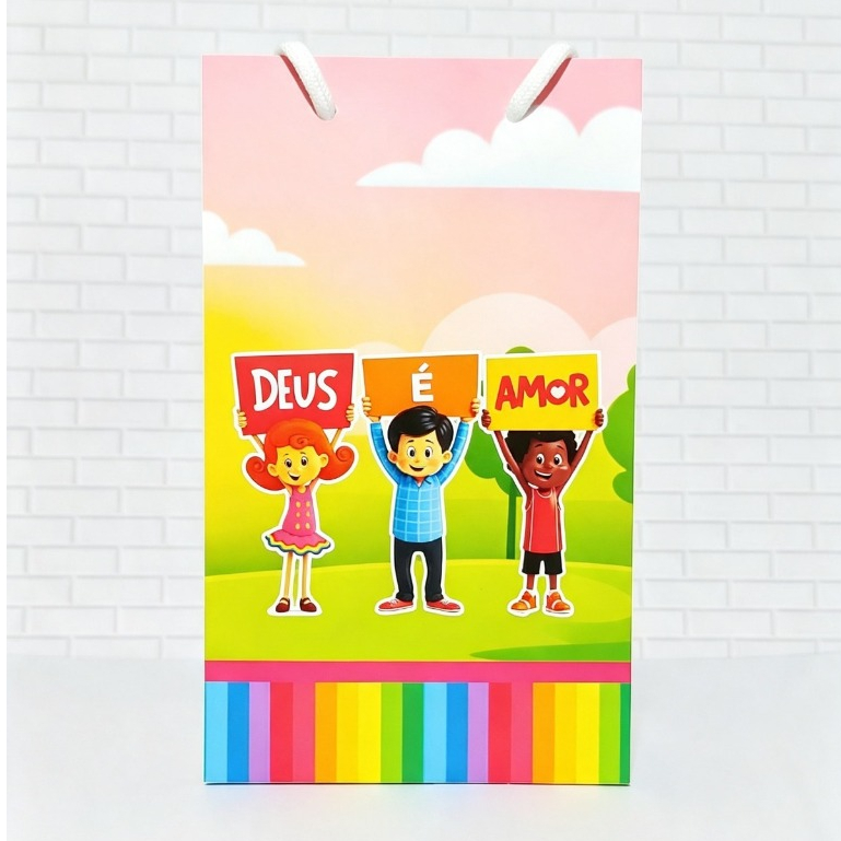 3 Palavrinhas - Kit Mini Sacolinha Personalizada PEGUE e MONTE/Rosa/Menina/Sacola/Aniversario/Lembrancinha/Festa