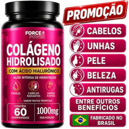 Colágeno Hidrolisado com Ácido Hialurônico Facial CABELO PELE UNHAS  - POTE PARA 30 DIAS USO