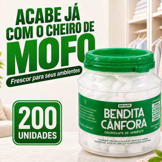 Bendita Cânfora 200 Pastilhas Odorizante Aromatizador Para Mau Cheiro De Mofo De Guardado…