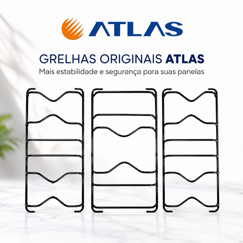 Kit 3 Grelhas Para Fogão 5 Bocas Atlas Mônaco