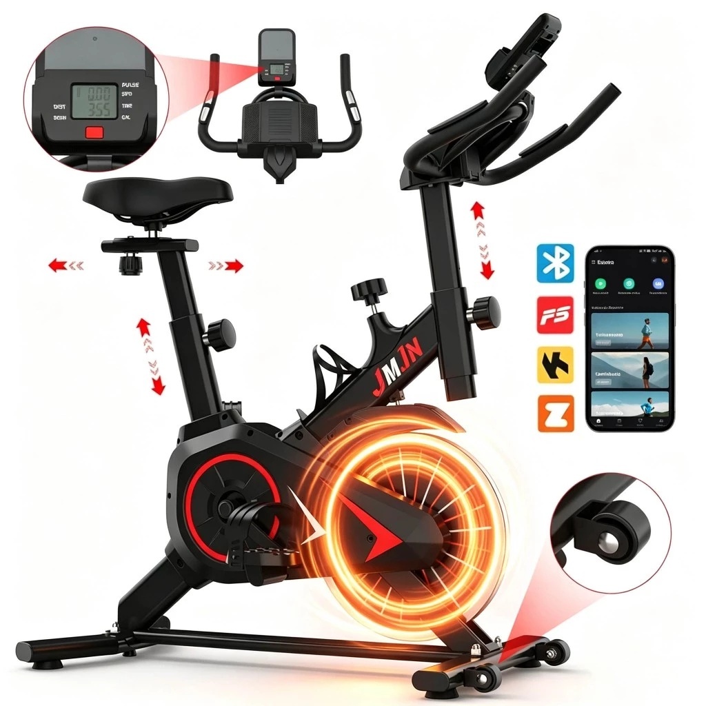 Bicicleta Ergométrica Spinning Silenciosa e Fácil de Instalar, Com Roda de Inércia Para Fitness Profissional 13KG