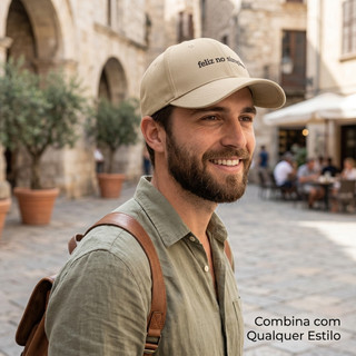 Boné Feliz no Simples Unissex Masculino e Feminino Verão Praia Lazer Ajustável Todas as Cores