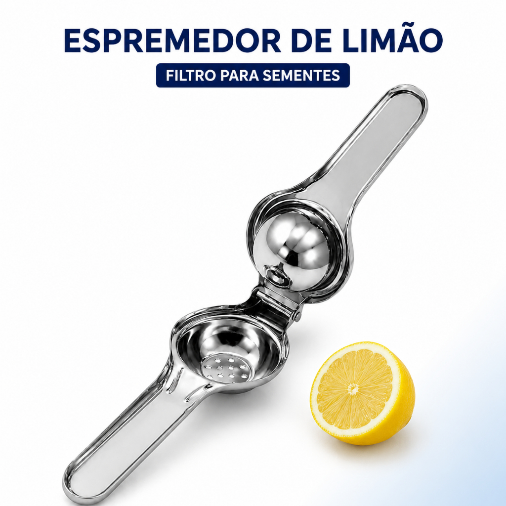 Espremedor Limão Manual Inox Premium Resistente Filtro Sem Sementes
