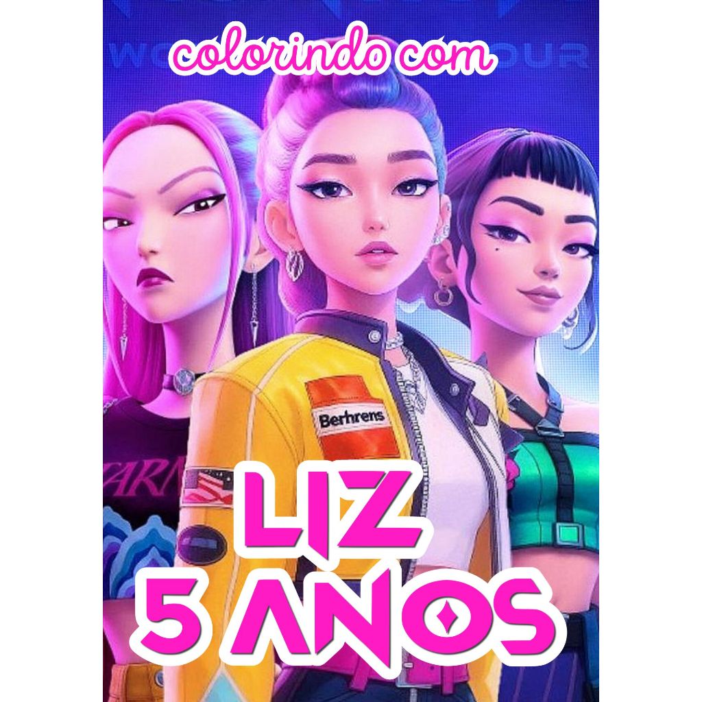 Mini Livro de colorir personalizado lembrancinha aniversario  Guerreiras K pop H untrix Sa ja