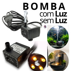 Bomba Aquário LUZ ou sem LUZ 3w Submersa para Bebedouro Pet Aquário Fonte Cascata