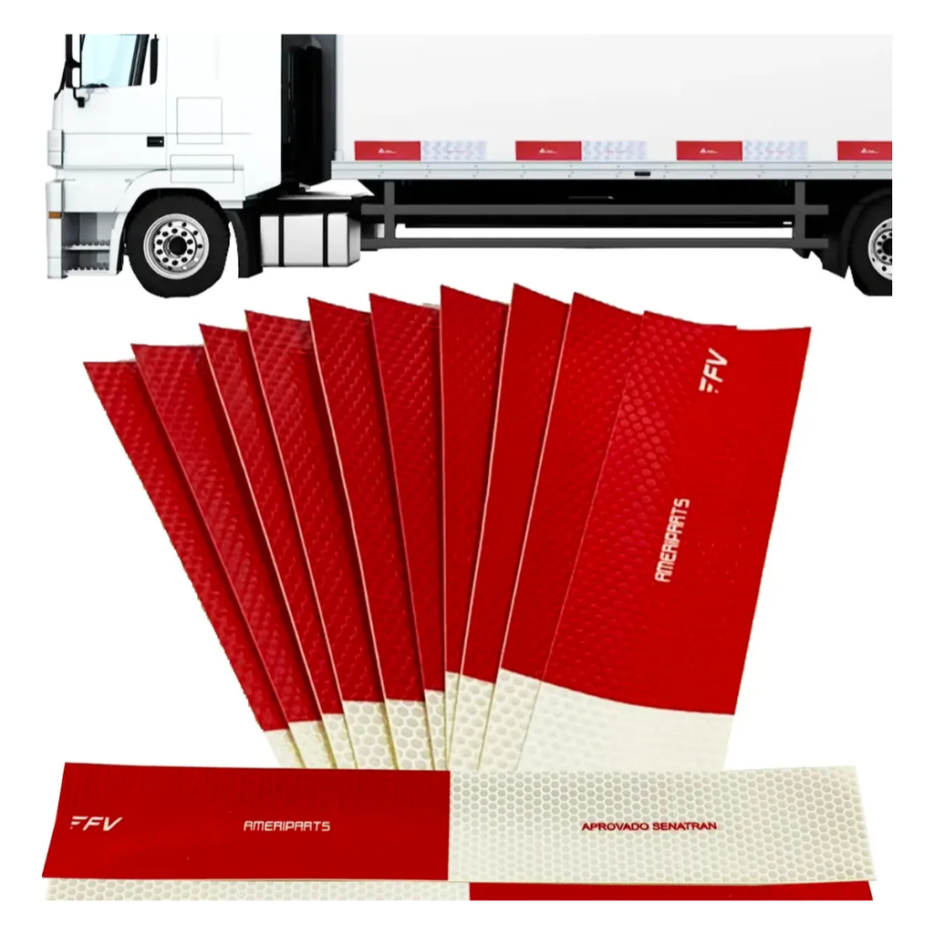 KIT FAIXA REFLETIVA LATERAL PARA CAMINHÃO, TRAILER, MOTO, ÔNIBUS, CARRETA, BAU E VEÍCULOS NO GERAL