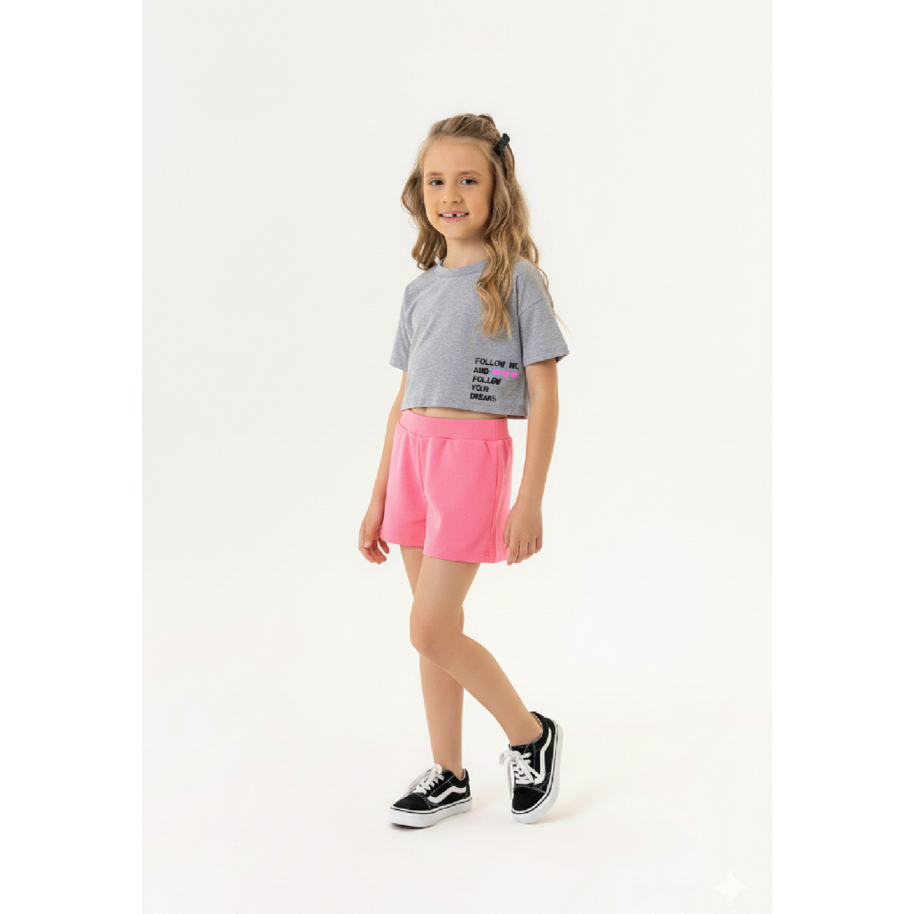 Conjunto Infantil com Blusa e Shorts para Menina Guloseima