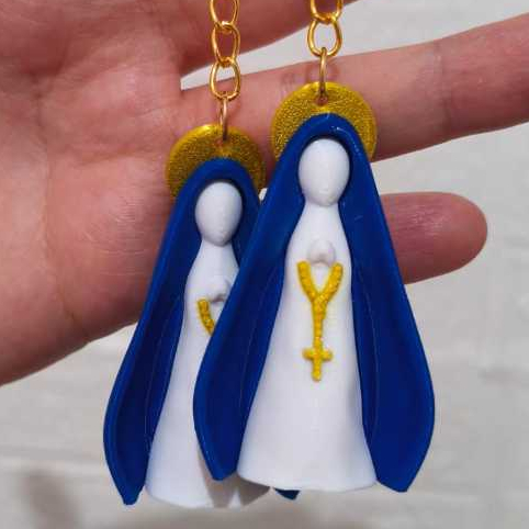 Chaveiro Nossa Senhora Aparecida 3D - Lembrancinha Religiosa Católica Presente Devocional Batizado