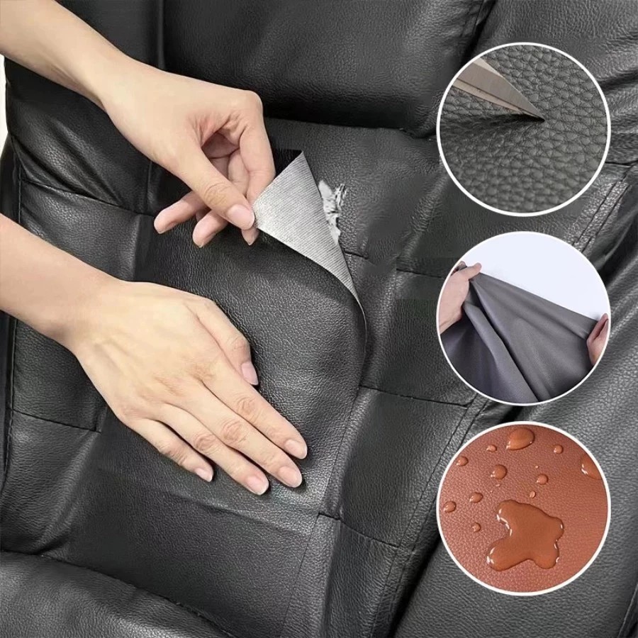 70x400cm Couro Auto Adesivo Premium para Reparo e Revestimento Sofá Bolsa Carro Cadeira Móveis