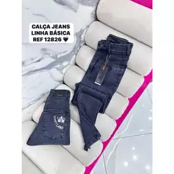 Calça Jeans Sal E Pimenta E Mary Land e Faixa Rosa Calça Com Elastano Feminina Cós Alto Cintura