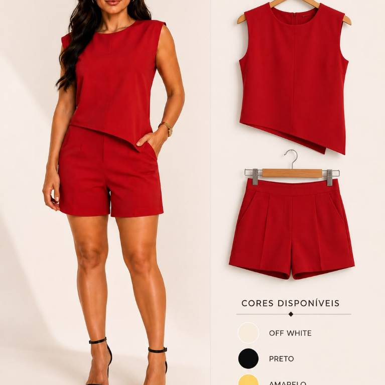 Conjunto Alfaiataria Feminino Assimetrico Bicudo  conjunto femenino  Conjuntos roupas femininas conjuntos P ao GG