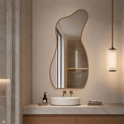 Espelho Orgânico Grande Corpo Inteiro 110x50cm – Modelo Curva Decorativo de Parede