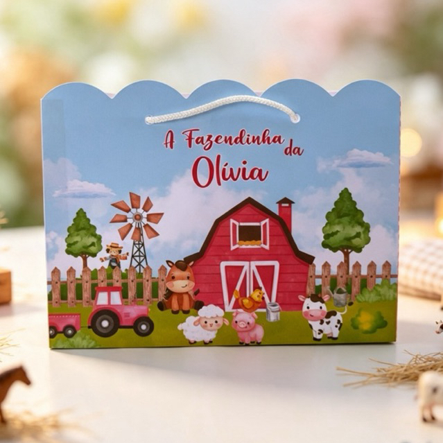 Sacolinha Personalizada Fazendinha Rosa Lembrancinhas Festa Infantil Mimo Sacola Personalizada Para Montar Aniversário