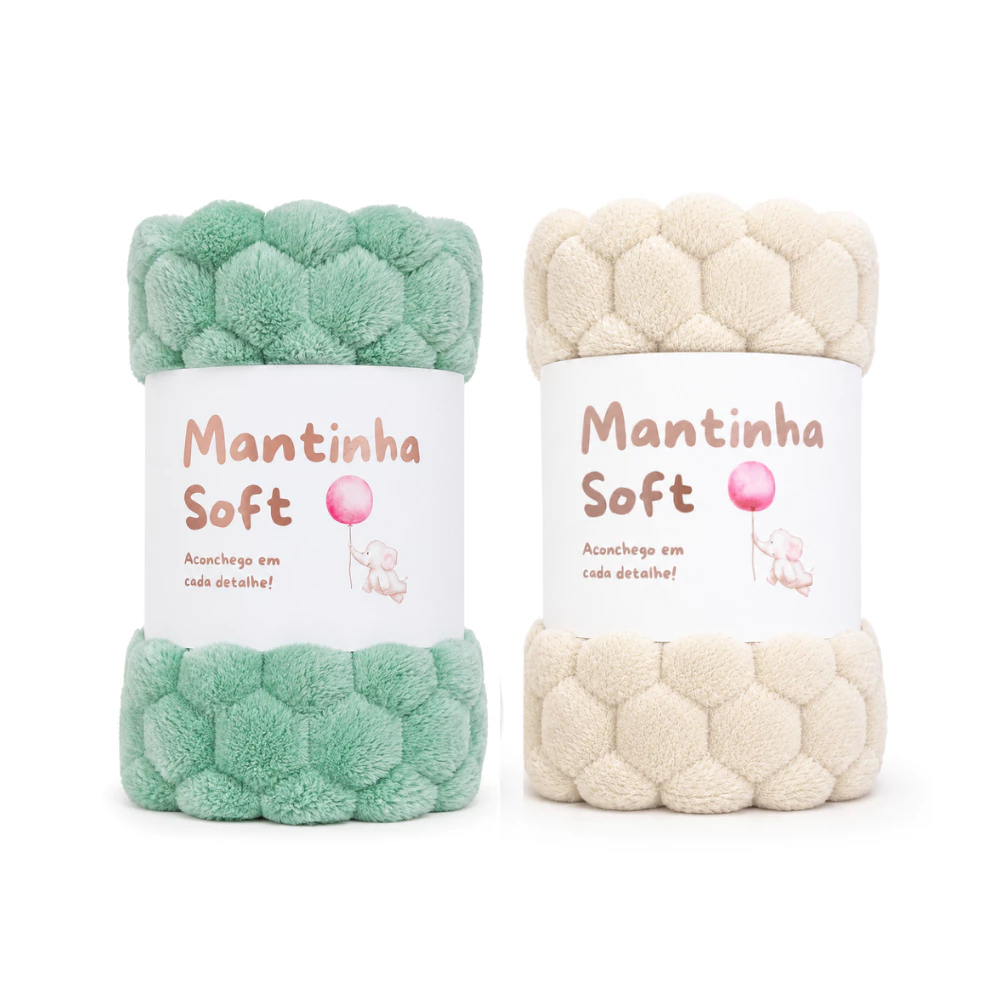 Kit 02 Mantas Cobertor Bebe Tartaruguinha Macia Quentinha Inverno — imagem 1