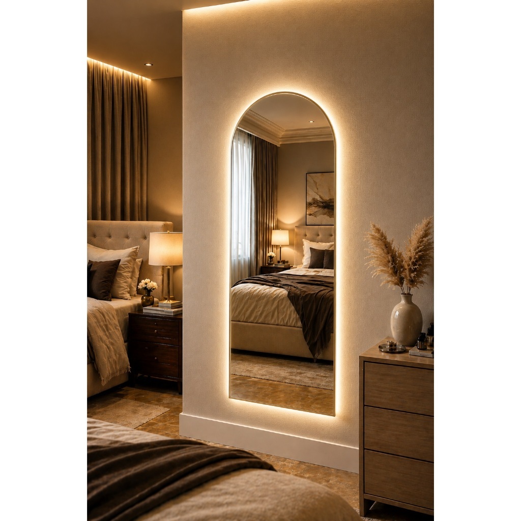 Espelho Janela Com led 100x35 90x40 70x30 50x25 Capela Salão Sala Quarto Closet · foto 2