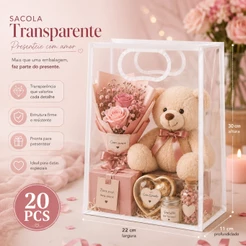 Kit 20 Sacola de presente Fosca 22*30*11cm 18*26*8cm 15x24x8 Presente