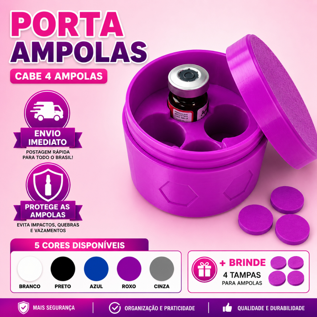 Porta Ampola Case Organizadora de Frascos Peptíde 5ml Porta Ampola Vacina