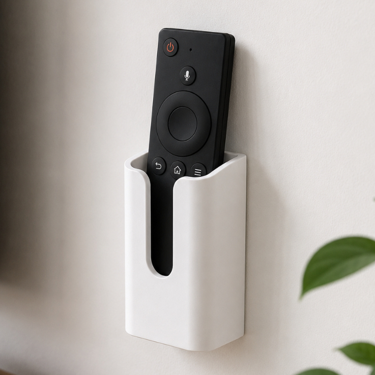Suporte de Parede para Controle Remoto Organizador Porta Controle Preto Branco