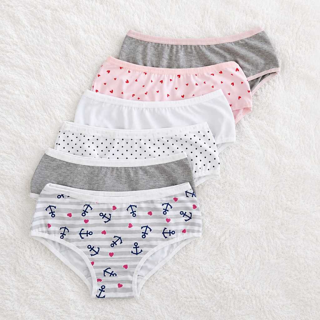 Kit Calcinha Juvenil Cotton Algodão Pequena Flor 10 a 16 anos meninas