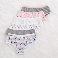 Kit Calcinha Juvenil Cotton Algodão Pequena Flor 10 a 16 anos meninas