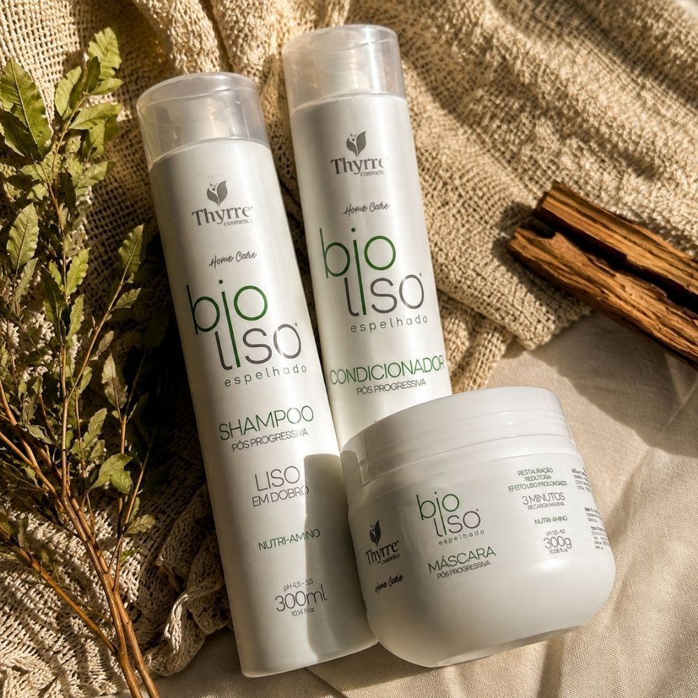 Kit Home Care Bio Liso – Manutenção Capilar e Brilho Intenso – 3 Peças