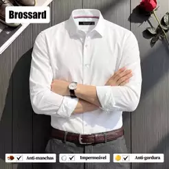 Camisa Social Masculina Manga Longa Estilosa Slim Não Amassa Impermeável, Para Calça Social e Jeans