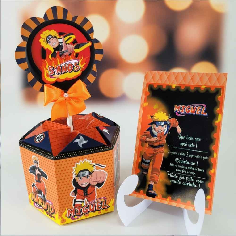 Centro de Mesa Naruto + Plaquinha Personalizado Festa/Aniversário/Lembrancinha/Cachepô/Enfeite/Decoração/Arranjo