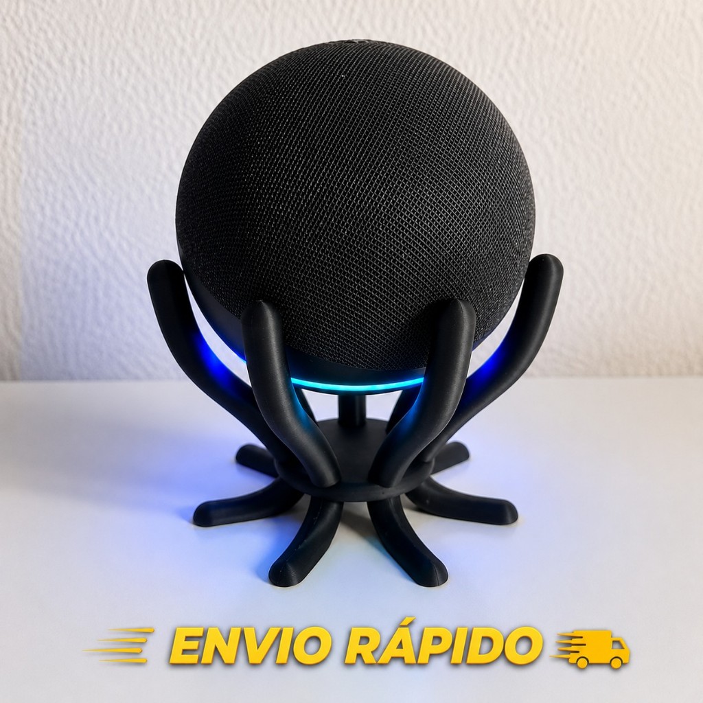 Suporte para Alexa Echo Dot 4 e 5 — Base de Mesa Antiderrapante Impressa em 3D | Design Moderno