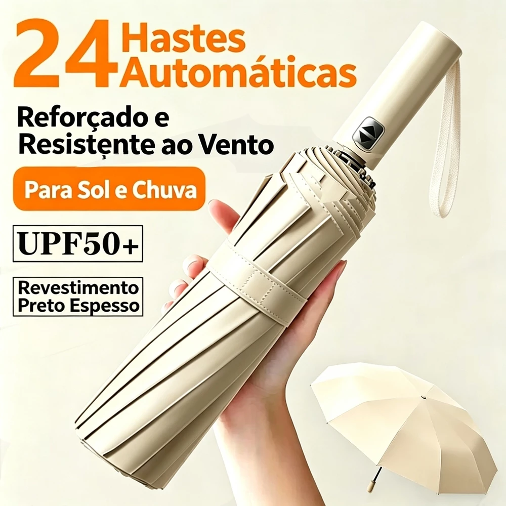 Guarda Chuva Automático Sombrinha Grande Proteção Solar Blackout Reforçado Dobrável 12 varetas Envio Imediato colorido — imagem 1
