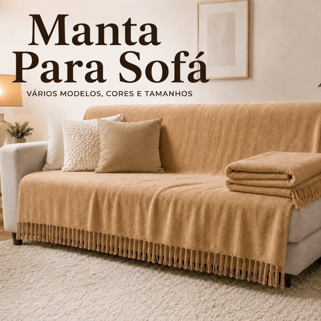 Manta Para Sofá Luxuoso Gigante 2,10x1,20 Tipo Capa de Sofá 100% Algodão Decorativa