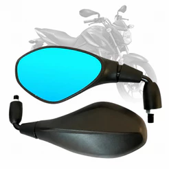 Retrovisor Bmw F800 Rebaixado 90° Honda Lente Convexo Lente Azul