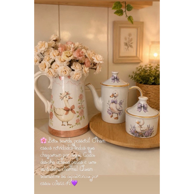 kit com bule + açucareiro